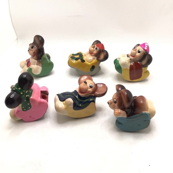 Vintage Giraffe (6) Cute Mouse Mice Terra Cotta 70’s Pencil Sharpeners - Picture 2 of 13